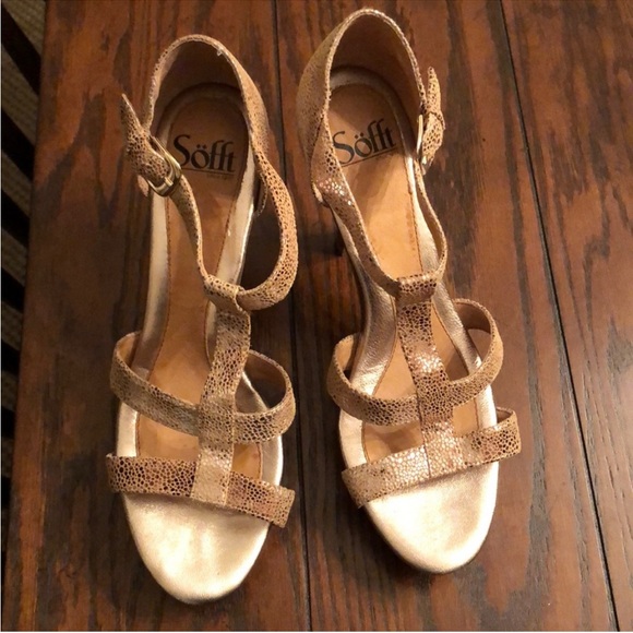Rose Gold Strappy High Heel Sandals - Picture 1 of 5